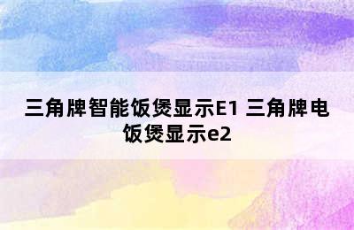 三角牌智能饭煲显示E1 三角牌电饭煲显示e2